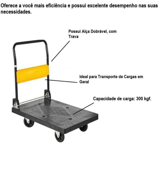 Carrinho Para Transporte De Carga 300kg Vonder