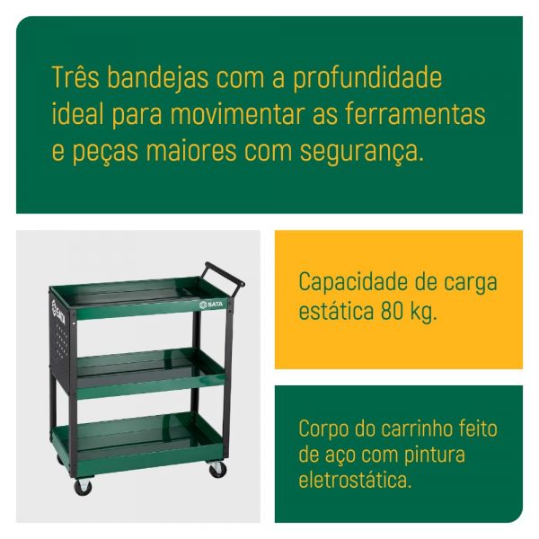 Carro para Ferramentas com 3 Níveis ST95222B Sata