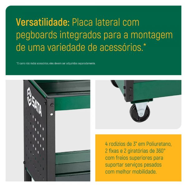 Carro para Ferramentas com 3 Níveis ST95222B Sata