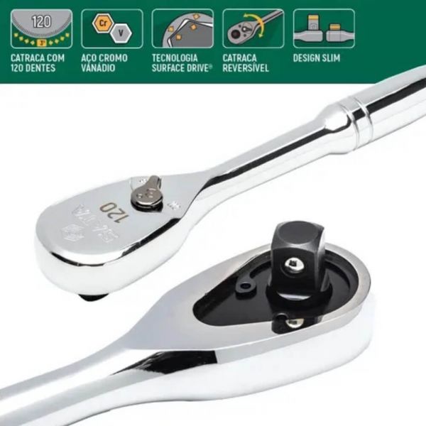 Catraca Com Cabo Dentes De 1/4