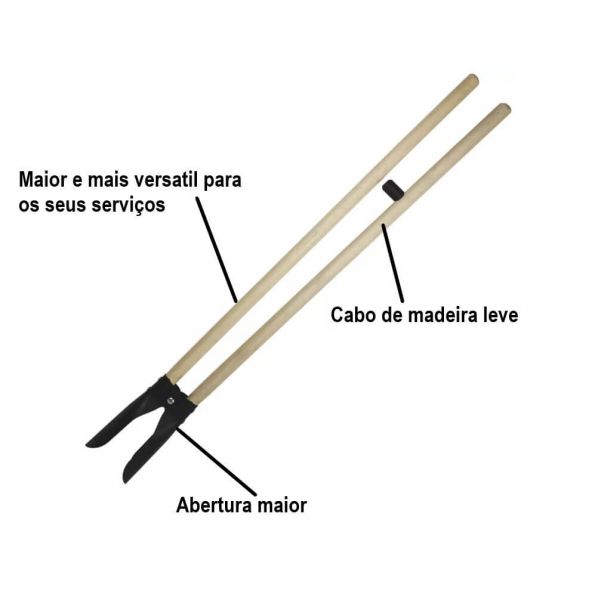 Cavadeira Articulada Aço Cabo de Madeira 1,80m Momfort