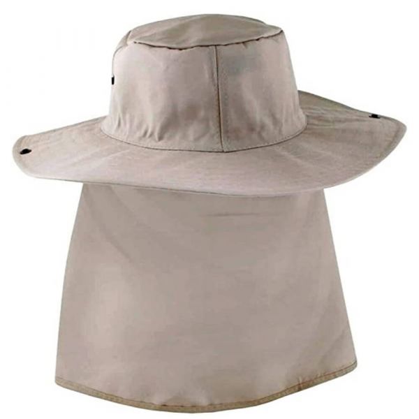 Chapéu De Pano Bege Com Proteção De Pescoço Australiano Silvio