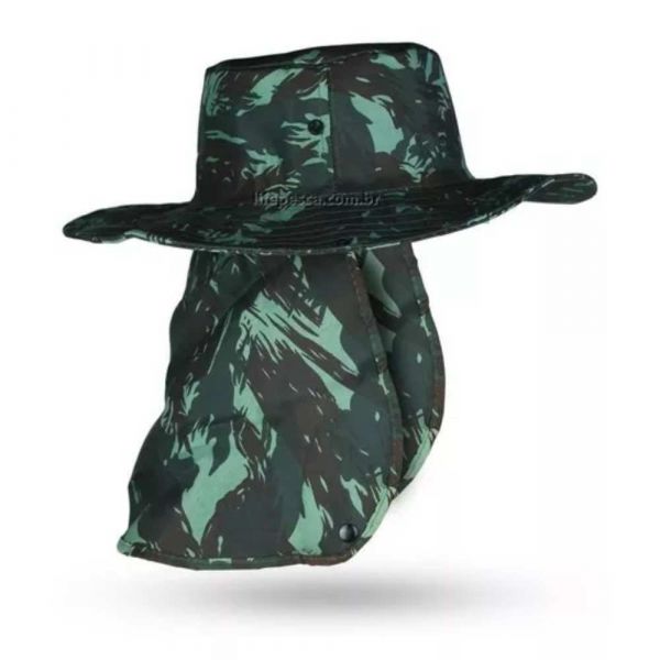 Chapeu De Pano Camuflado Verde