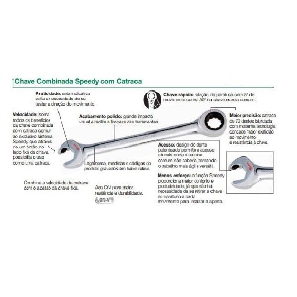 Chave Combinada Speedy com Catraca 11mm- Belzer