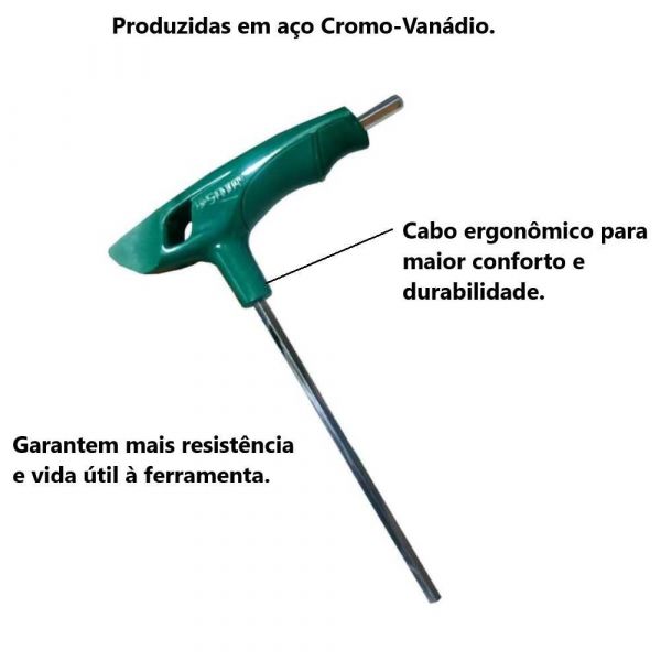 Chave Allen Hexagonal Cabo T 3mm Sata