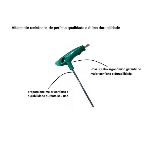 Chave Allen Hexagonal Cabo T 2,5mm Sata