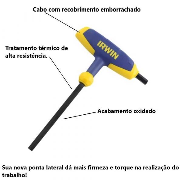 Chave Allen Hexagonal Cabo T 160mmX2mm Irwin