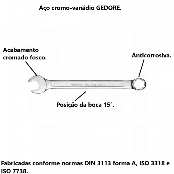 Chave Combinada 10mm Gedore