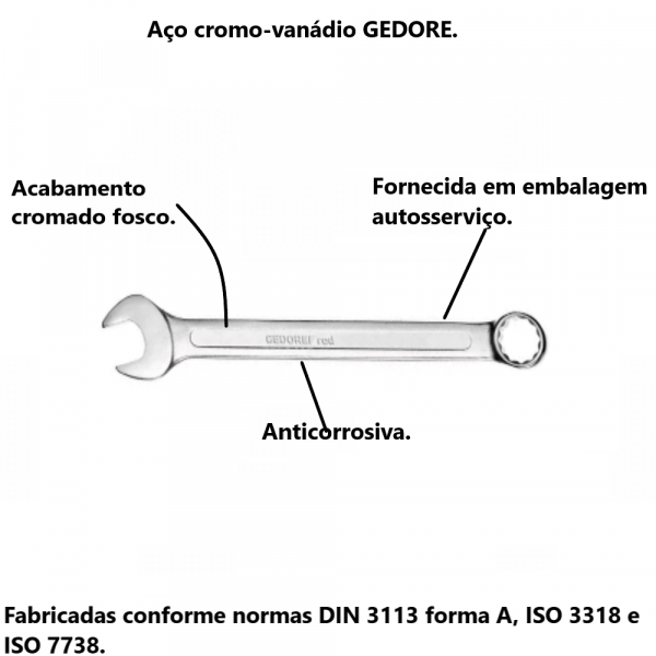 Chave Combinada 29mm Gedore Red