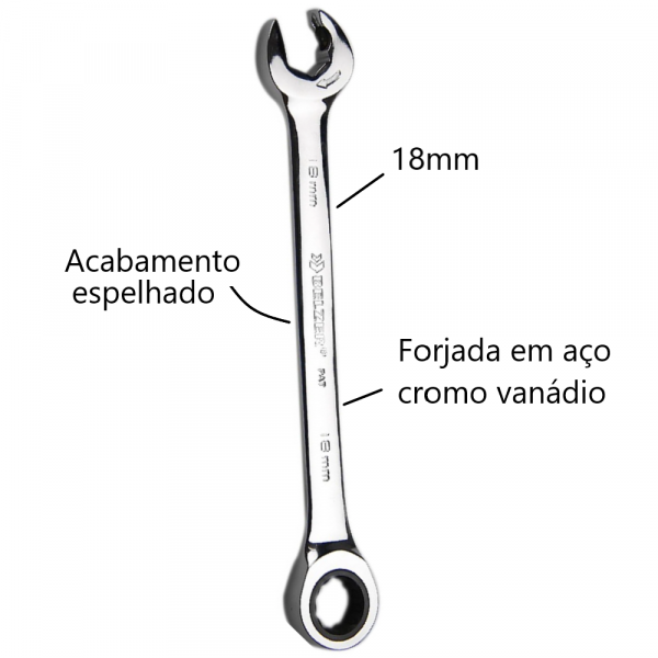 Chave Combinada Speedy com Catraca 18mm Belzer