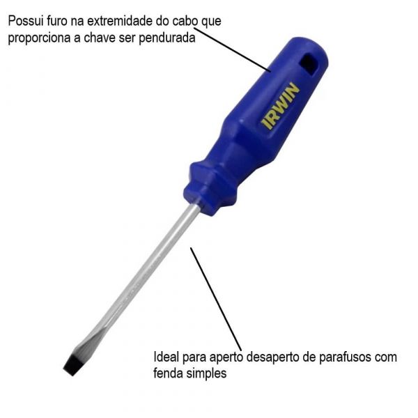 Chave De Fenda 3/16” X 04mm Irwin 1864416