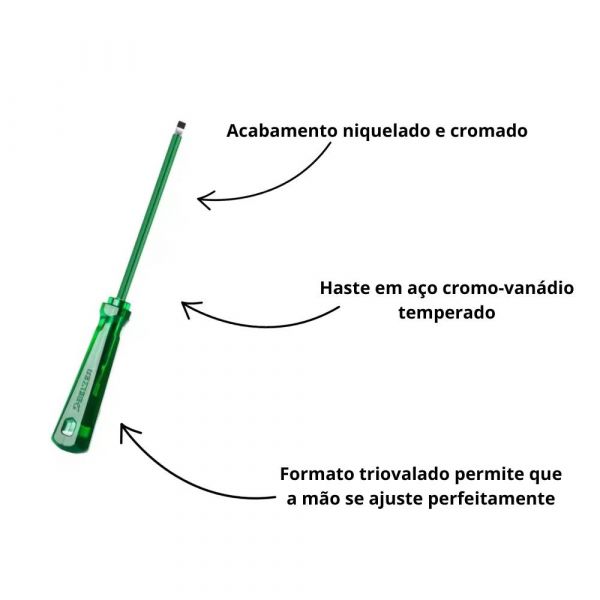 Chave de Fenda Paralela Isolada 3/16 x 4” Belzer