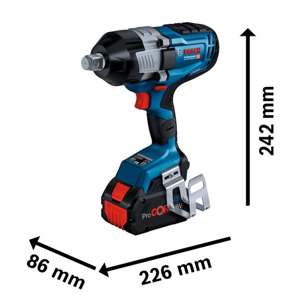 Chave de Impacto GDS 18V-1600 HC 18V 2Bat + Maleta Bosch