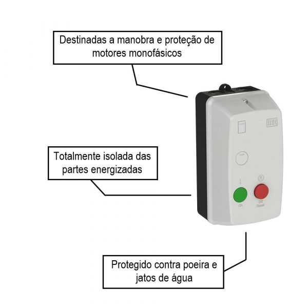Chave De Partida Direta PDWM Monofásica 3/4 1CV 5,5-8A Weg
