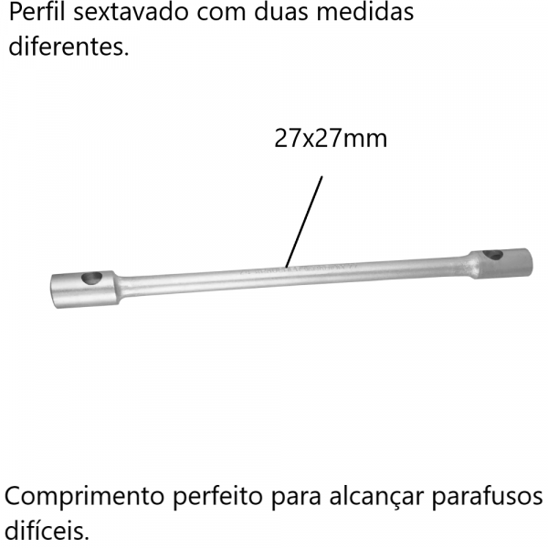 Chave de Roda sem Cabo 27x27mm Kraucher