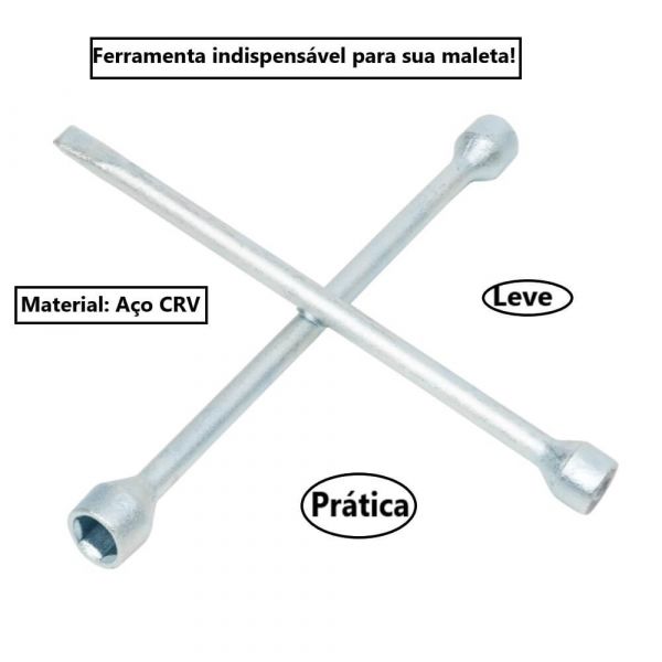 Chave de Roda tipo Cruz 17x19x21 Kraucher