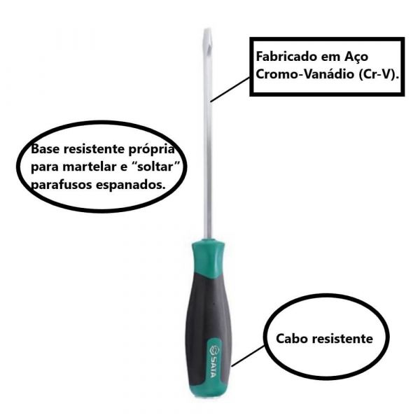 Chave Fenda de Bater 8X200mm Sata