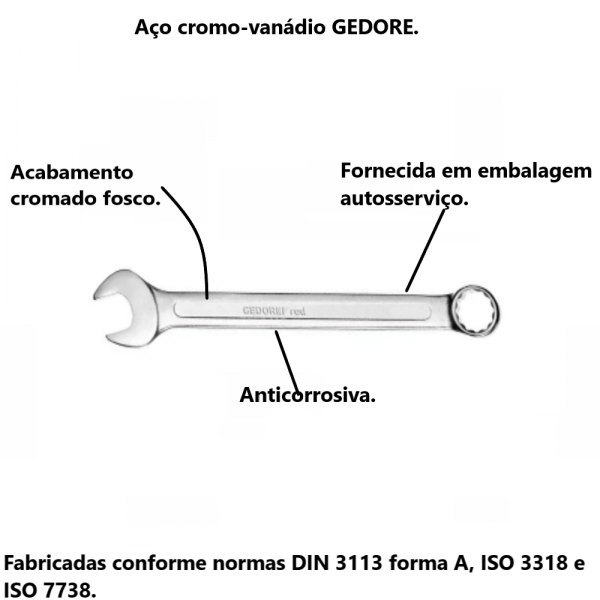 Chave Combinada 14mm Gedore
