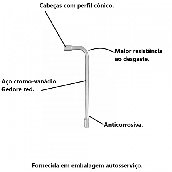 Chave L Biela 8mm Gedore Red