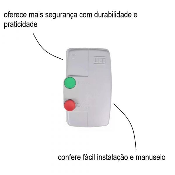 Chave Partida Direta Monofásica PDWM 2-3 CV 220V Weg