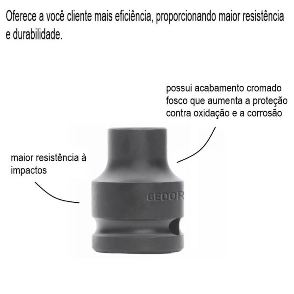 Chave Soquete de Impacto 1/2” x 13mm Gedore Red