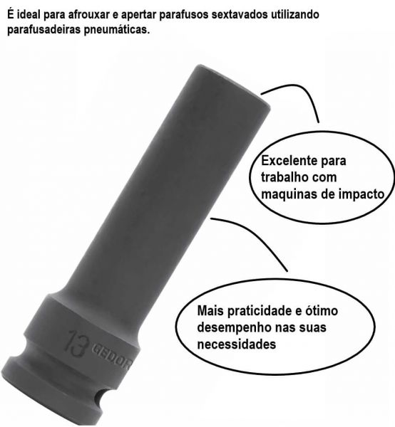 Chave Soquete Impacto Longo 1/2