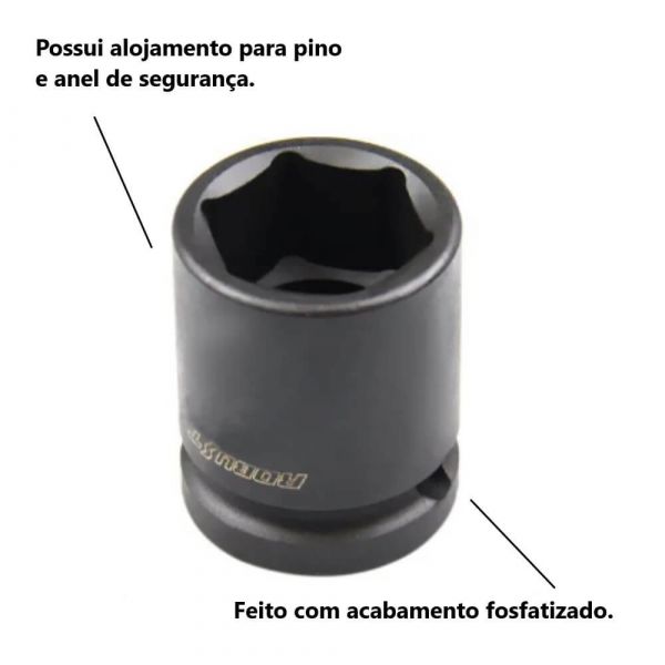 Chave Soquete Sextavado de Impacto 1/2''x29mm Robust