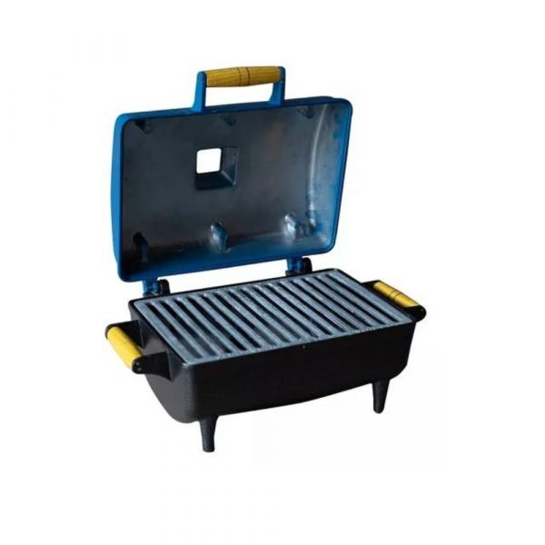 Churrasqueira Gold De Alumínio Com Tampa Azul Durafort