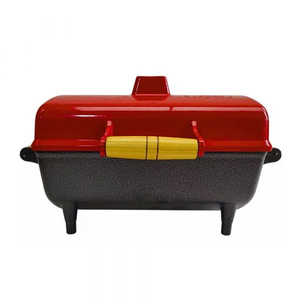 Churrasqueira Portátil Vermelha Bafo Gold Com Tampa Durafort