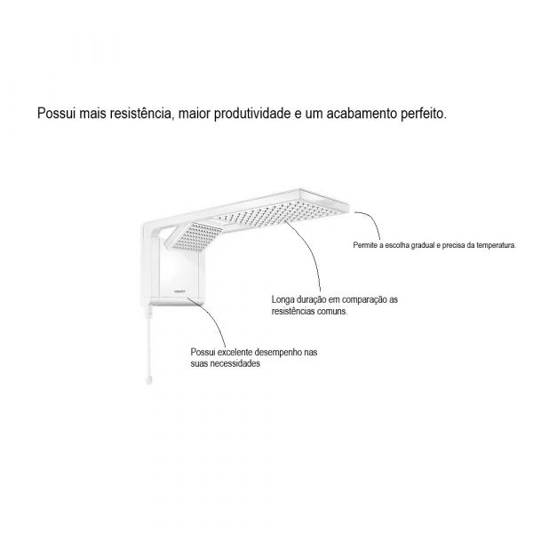 Chuveiro Acqua Duo Branco Cromado 6800W Lorenzetti