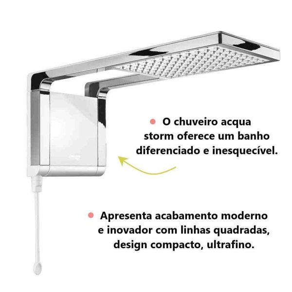 Chuveiro Eletrônico Branco Acqua Storm 6800W Lorenzetti