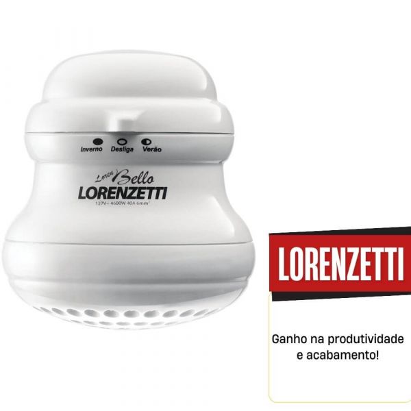 Chuveiro Loren Bello Branco Cano 220v 4600w Lorenzetti
