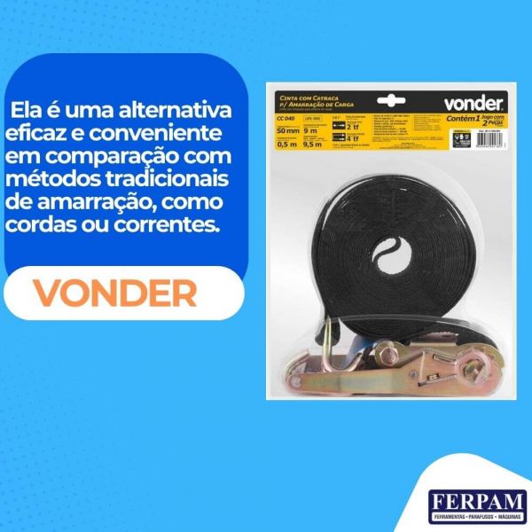 Cinta de Amarração com Catraca 9,5m- Vonder Cc040