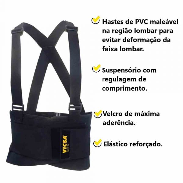 Cinta Ergonômica Lombar Tamanho M Vicsa