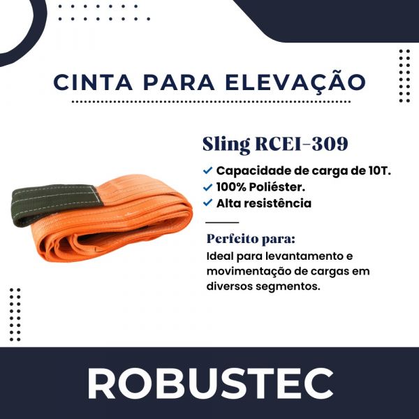 Cinta Para Elevação de Carga 10 Toneladas x 8 Metros Laranja