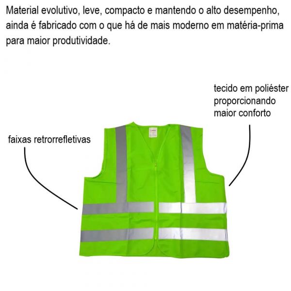 Colete Reflexivo Verde Tamanho G Emely