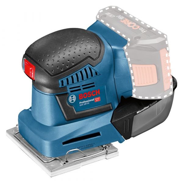 Lixadeira orbital à bateria Bosch GSS 18V-10, 18V SB, 2 lixas