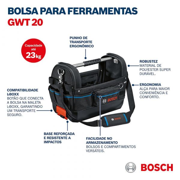 Bolsa para transporte de ferramentas Bosch GWT 20 até 23kg