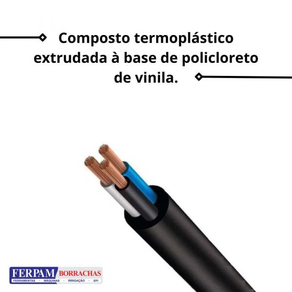 1 Metro Cabo Flexível PP 3x1,5mm Corfio