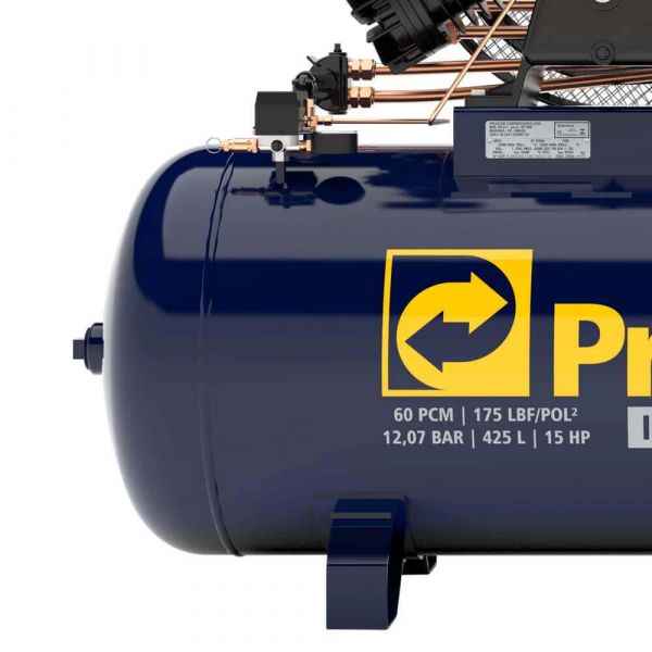 Compressor De Ar 60 Pés 175 PSI 425 Litros Trifásico 220/380V Pressure