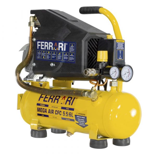 Compressor de Ar Mega Air 1CV CFC 5,5/6L 220V Ferrari