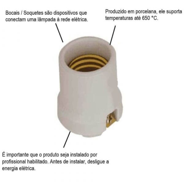 Soquete de Porcelana E27 4 A 250 V Tramontina