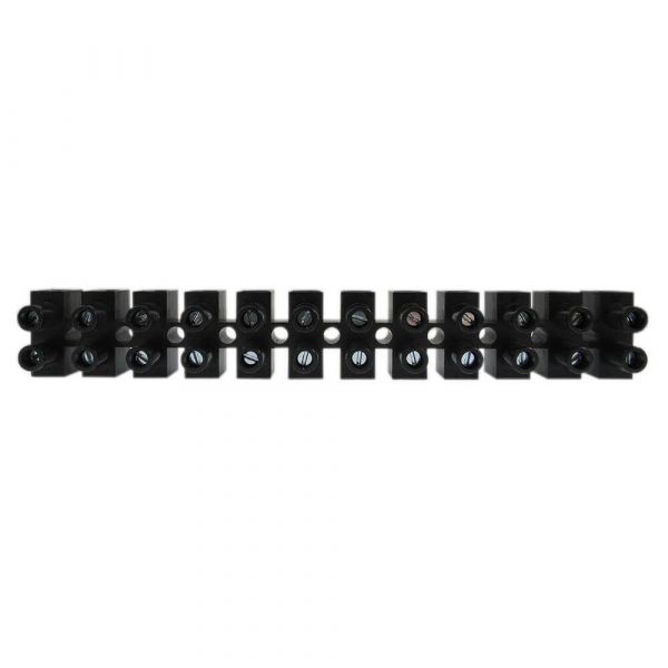 Conector Barra Borne 16mm Com 12 Polos Preto Lukma