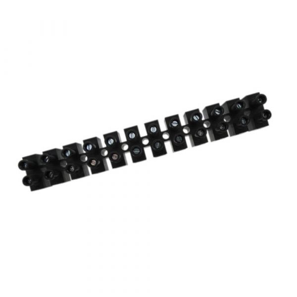 Conector Barra Borne 16mm Com 12 Polos Preto Lukma