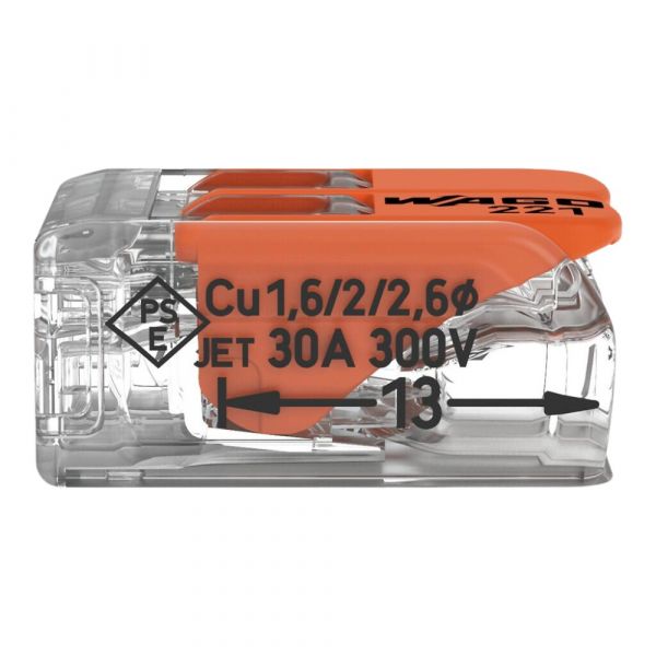 Conector de Emenda 2 Polos 221-612 de até 6mm² Wago