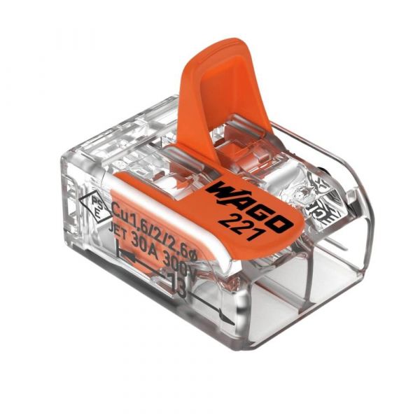 Conector de Emenda 2 Polos 3 Peças 221-615 0,5-6,0MM² Wago