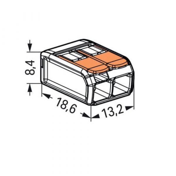Conector de Emenda 2 Polos 221-412 0,14-4,0mm² Wago
