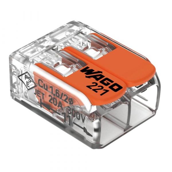 Conector de Emenda 2 Polos 221-412 0,14-4,0mm² Wago