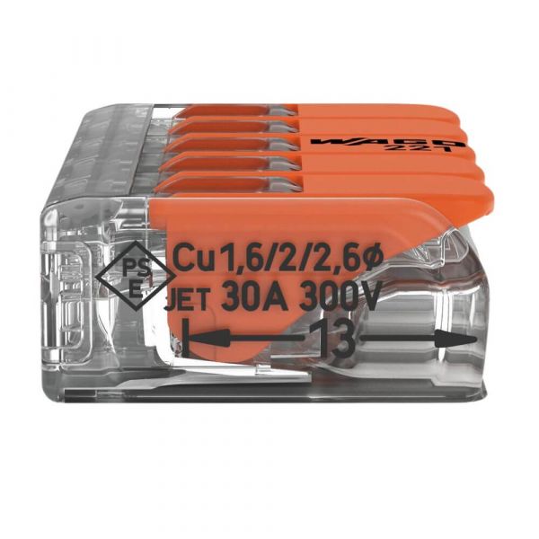 Conector de Emenda 5 Polos 221-615 0,5-6,0MM² Wago