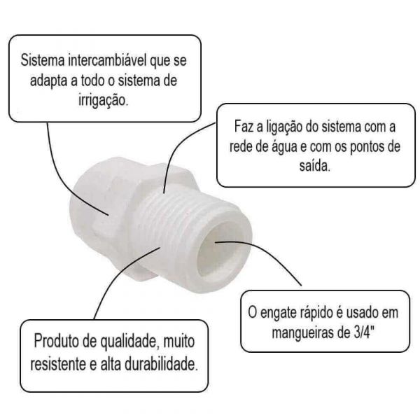 Conector Para Engate Rápido Macho 1/2